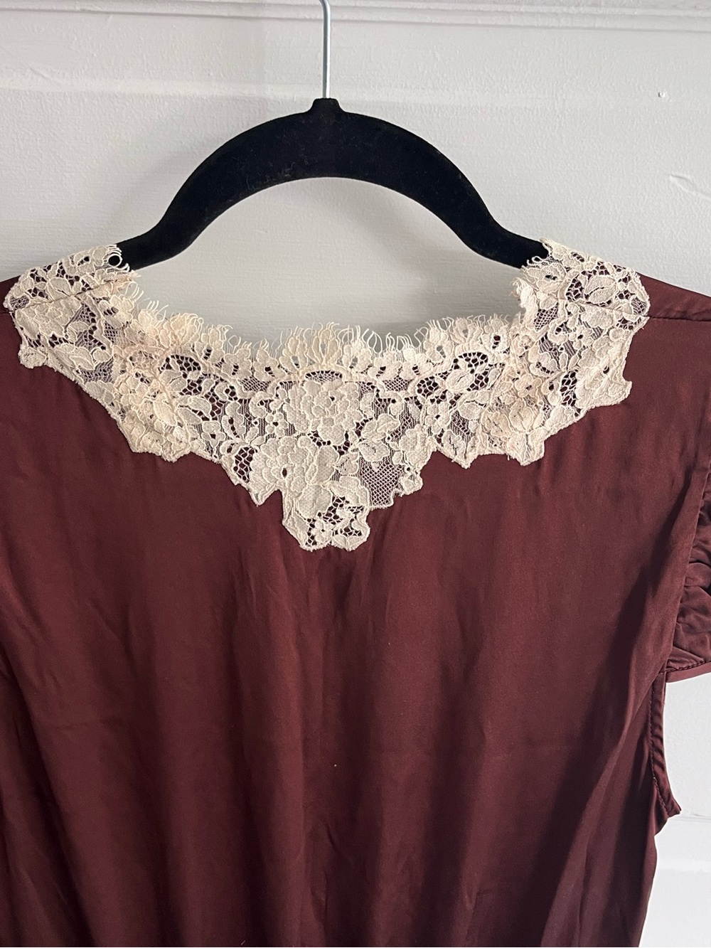 DÔEN Coraline 100% Silk Lace-Trim Maxi Dress in Huckleberry – Size Medium - Picture 4 of 8